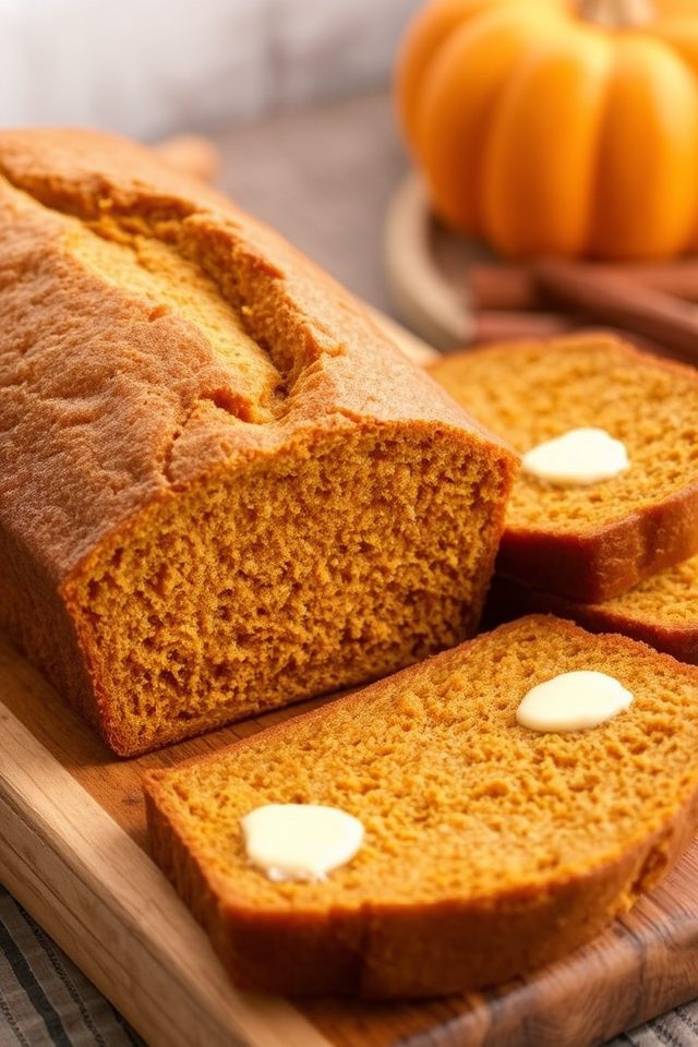 warm spiced pumpkin bread