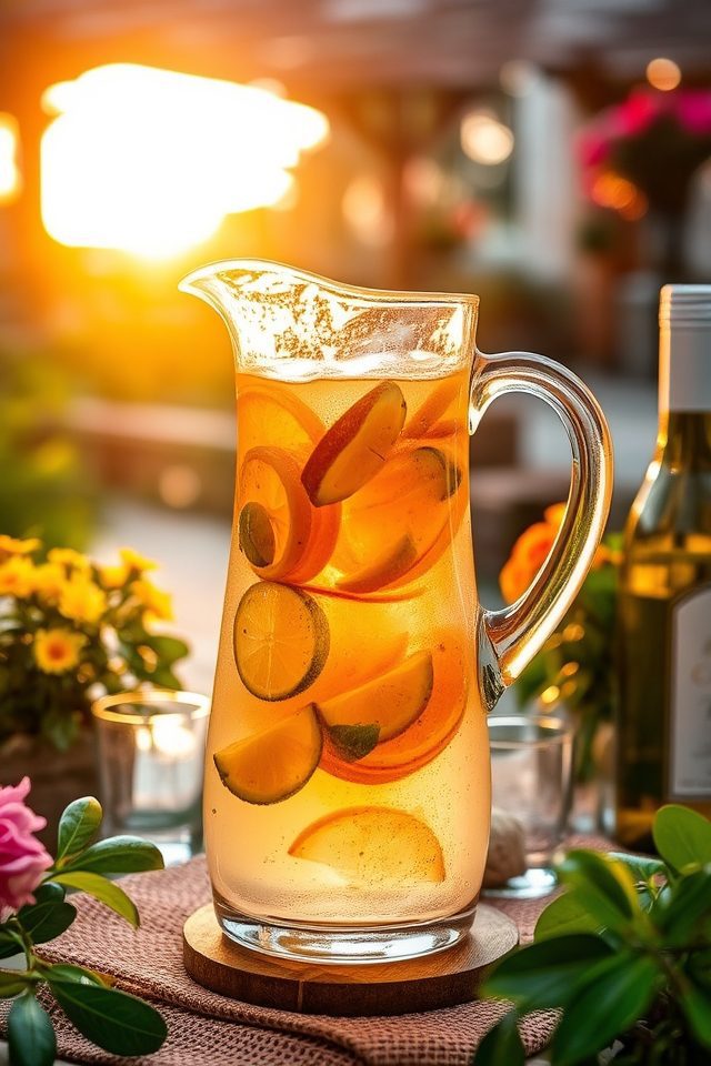 warm summer sangria drink