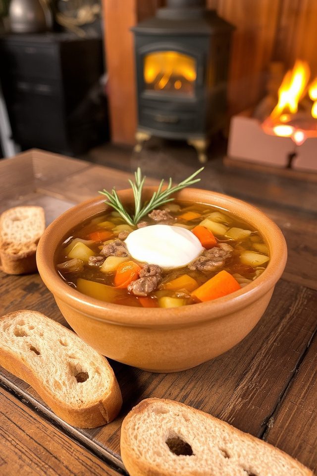warming winter venison soup