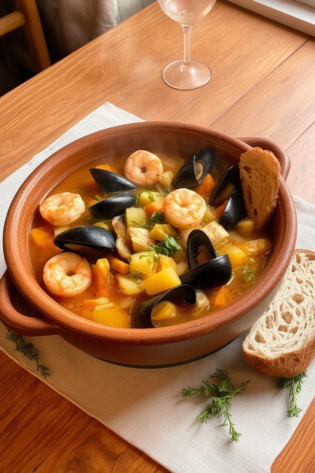 warmth of seafood stew