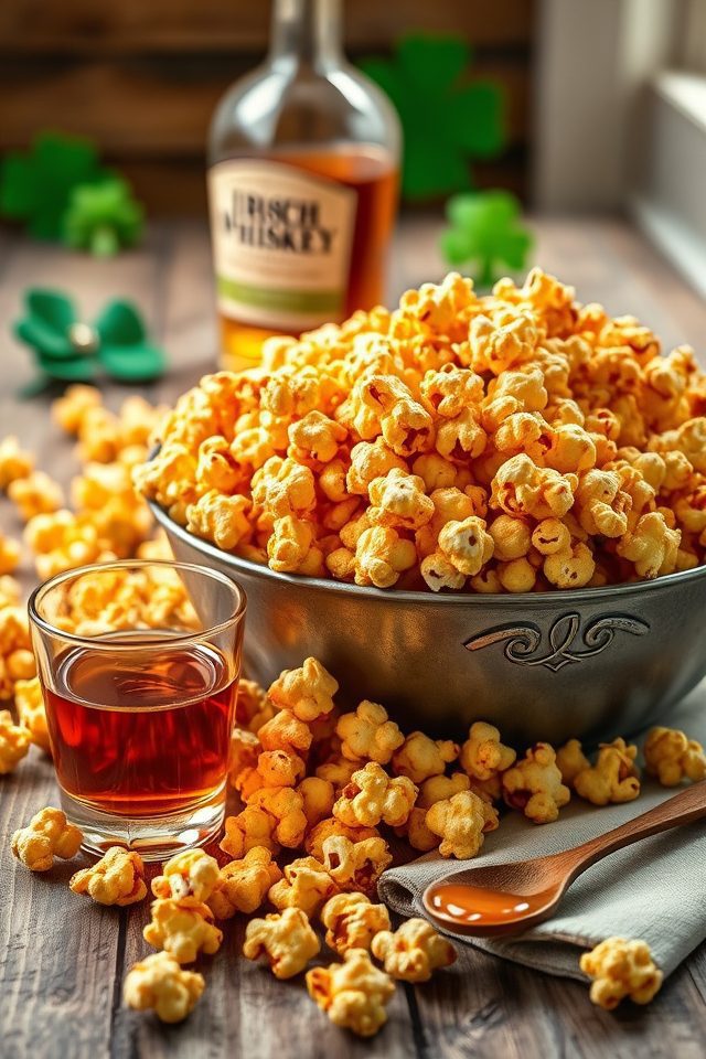 whiskey infused caramel popcorn