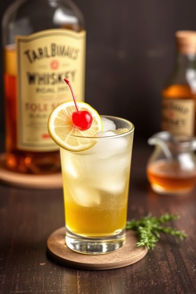 whiskey lemon sour cocktail