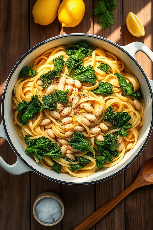 white bean kale pasta