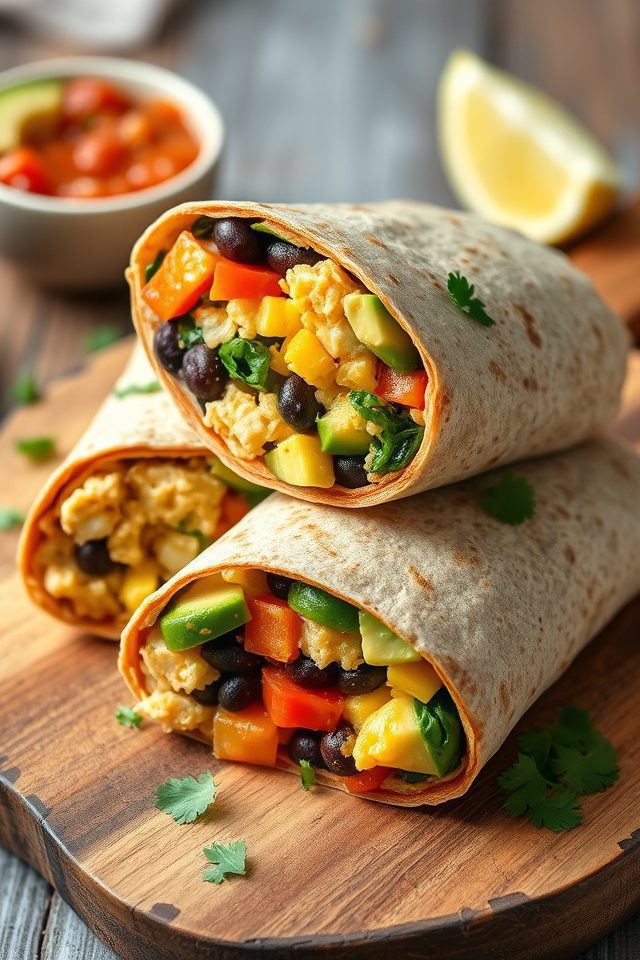 whole grain breakfast burritos