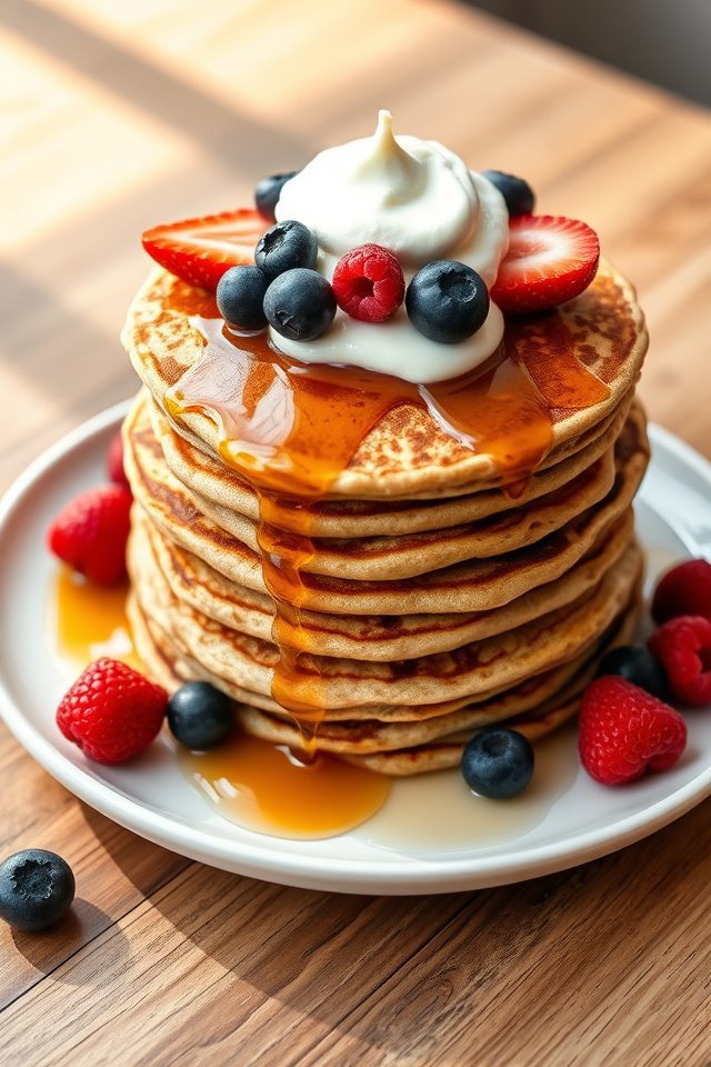 whole grain maple pancakes