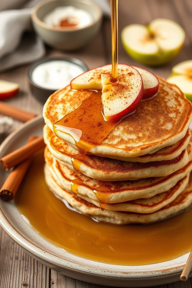 whole wheat apple pancakes