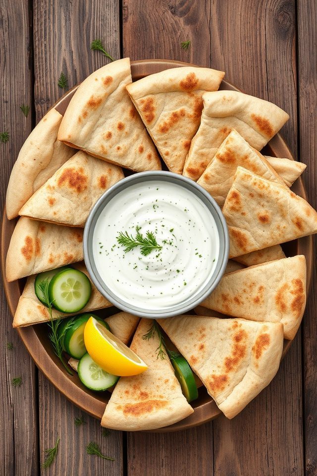 whole wheat pita tzatziki