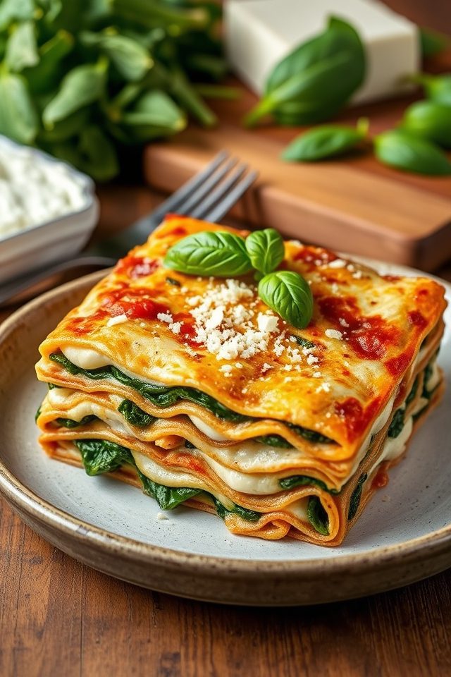 whole wheat spinach lasagna