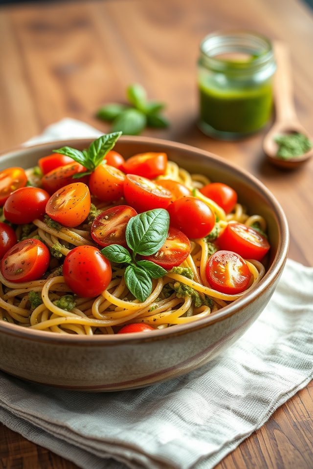 whole wheat tomato pesto