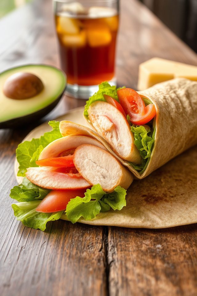whole wheat turkey wrap