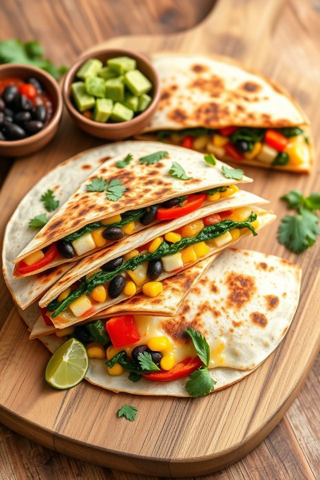 whole wheat vegetable quesadillas