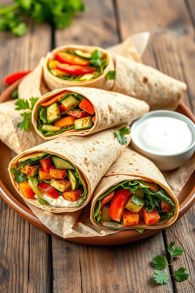 whole wheat veggie wraps
