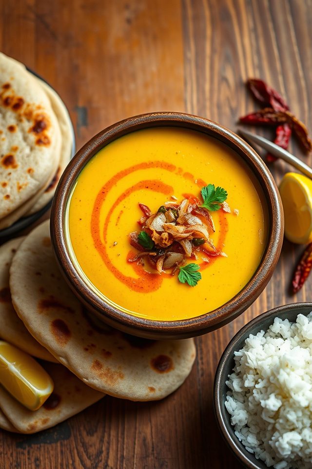yellow lentils spiced tempering