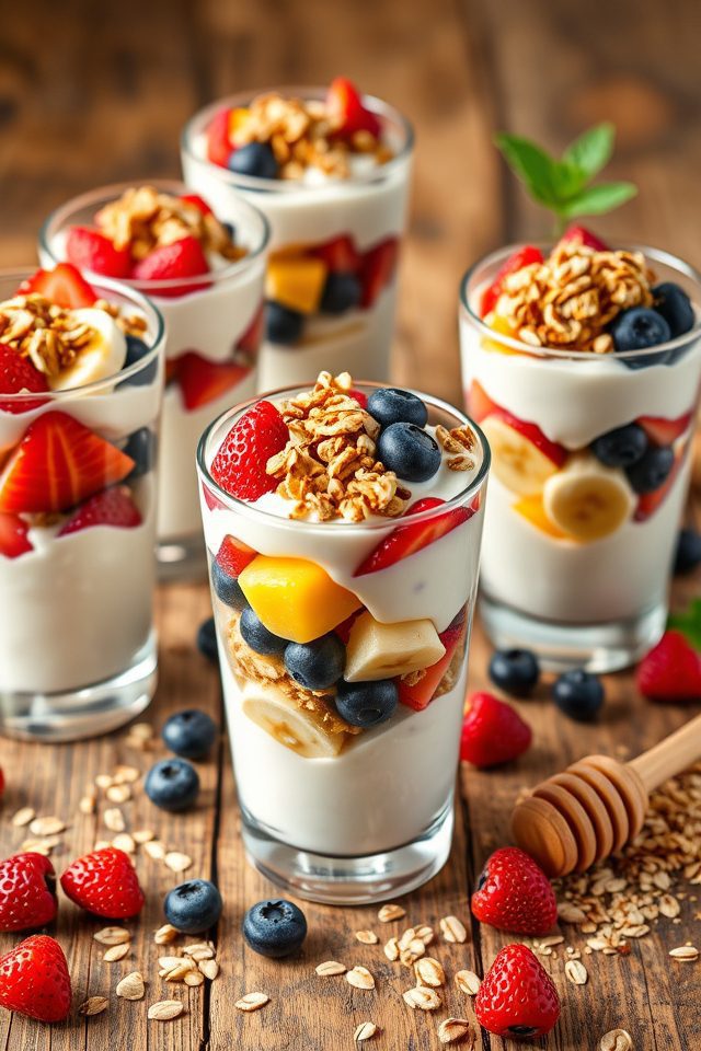 yogurt fruit granola parfaits