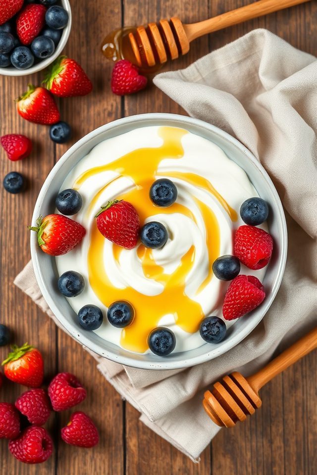 yogurt honey mixed berries