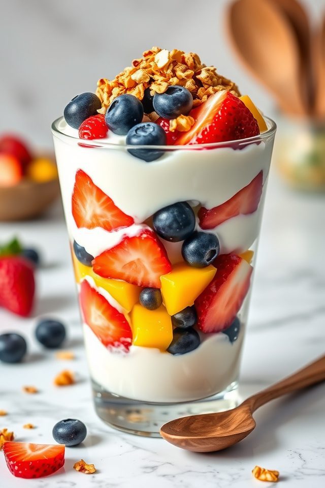 yogurt layered with fruit