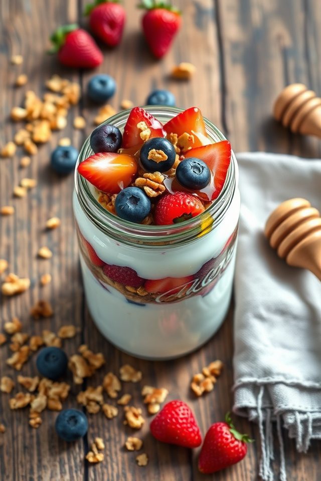yogurt layered with granola