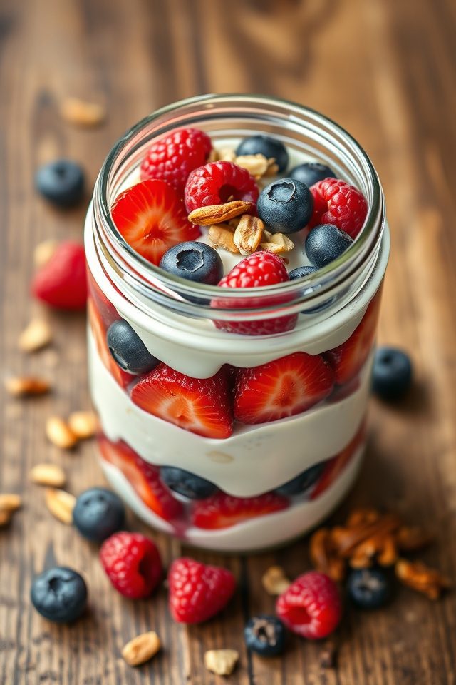 yogurt nuts berries parfait