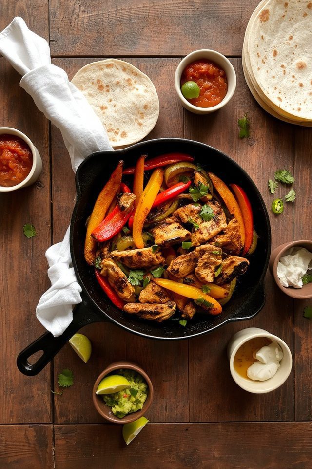 zesty grilled chicken fajitas