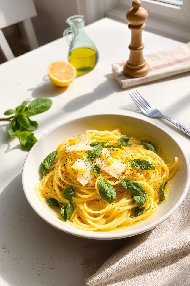 zesty lemon basil pasta