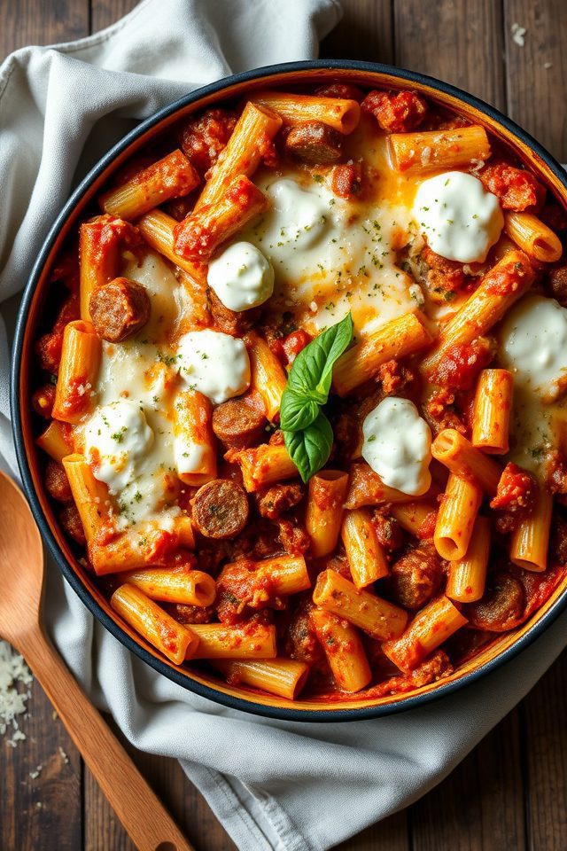 ziti casserole with sausage