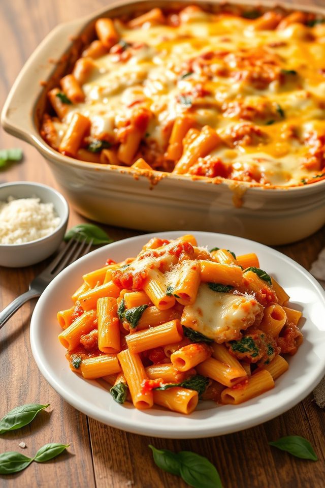 ziti ricotta spinach baked