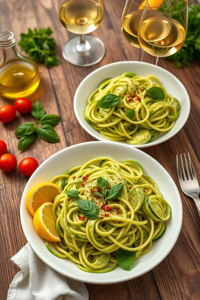 zucchini avocado creamy pasta