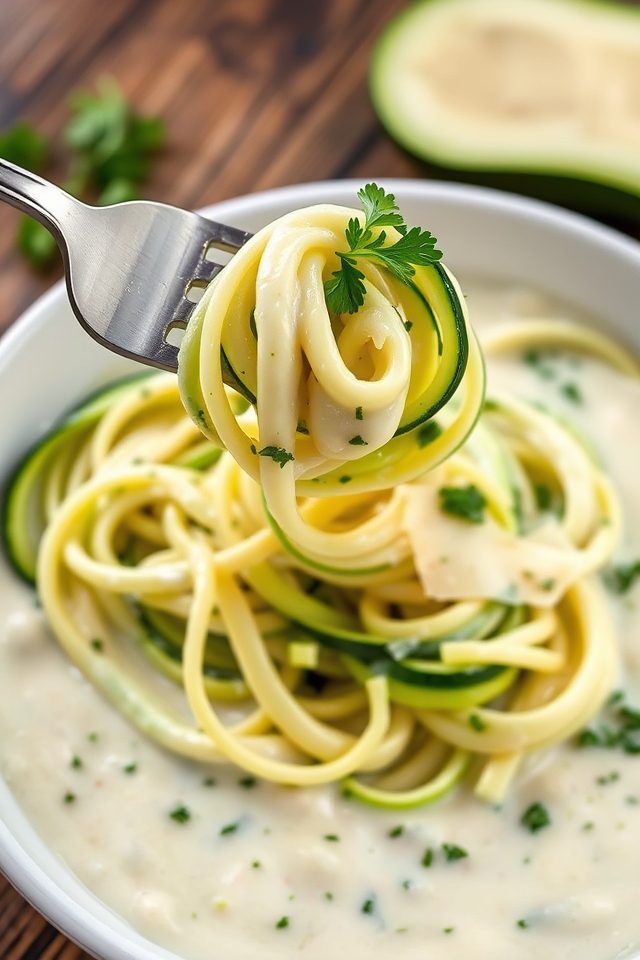zucchini noodles parmesan alfredo