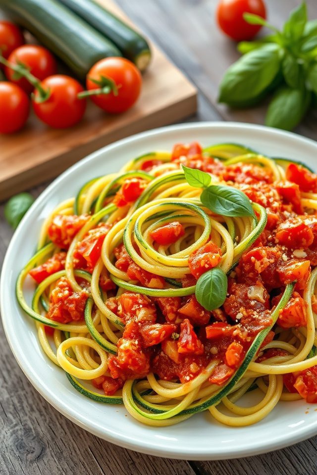 zucchini pasta tomato basil