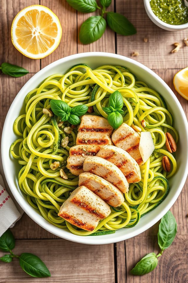 zucchini pesto grilled chicken