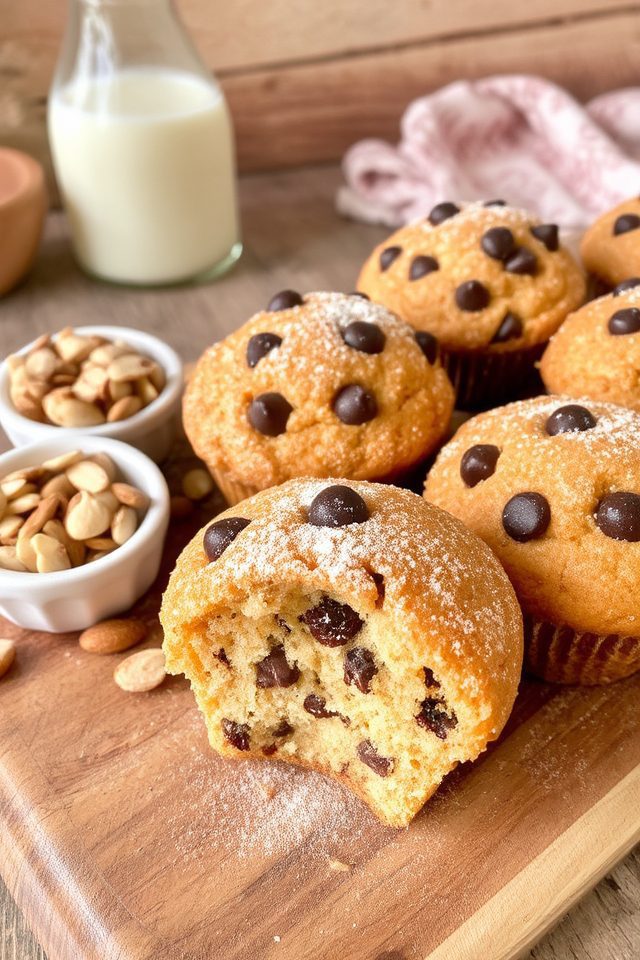 almond infused chocolate muffins