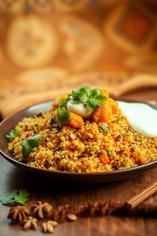 aromatic indian quinoa dish