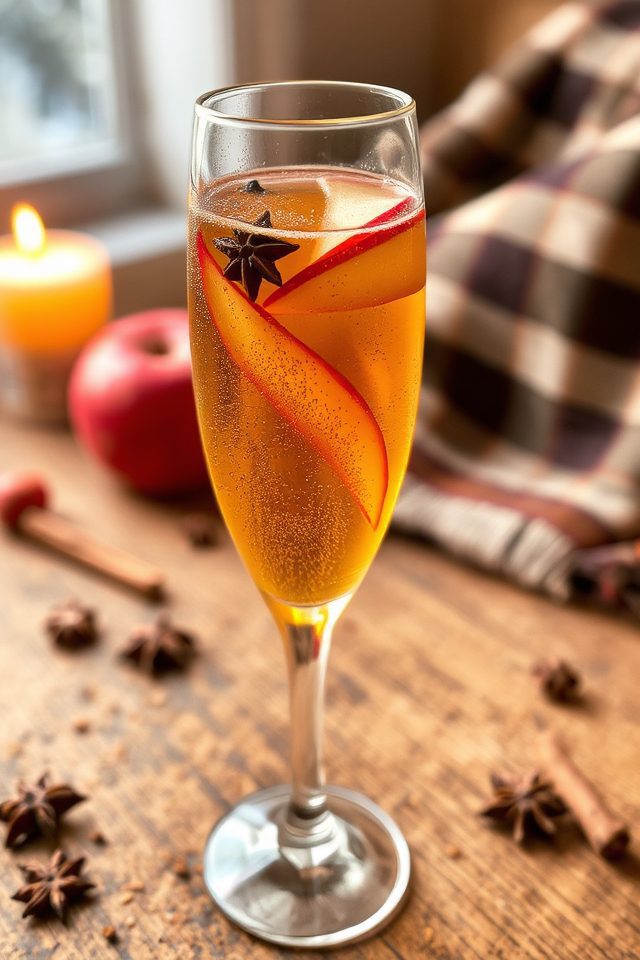 autumn flavored sparkling cocktail