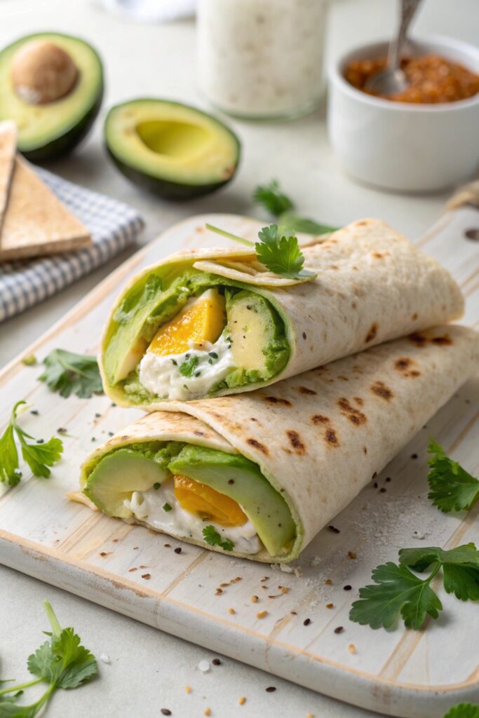 avocado egg breakfast wrap