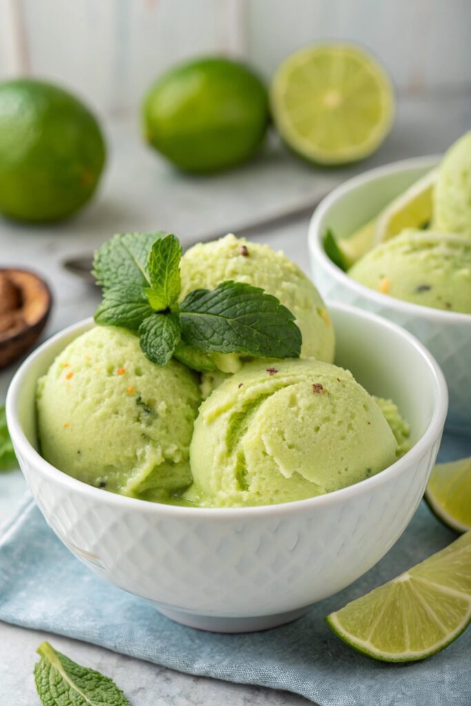 creamy avocado lime sorbet