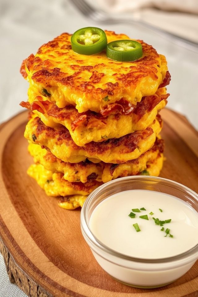 bacon cheese corn fritters