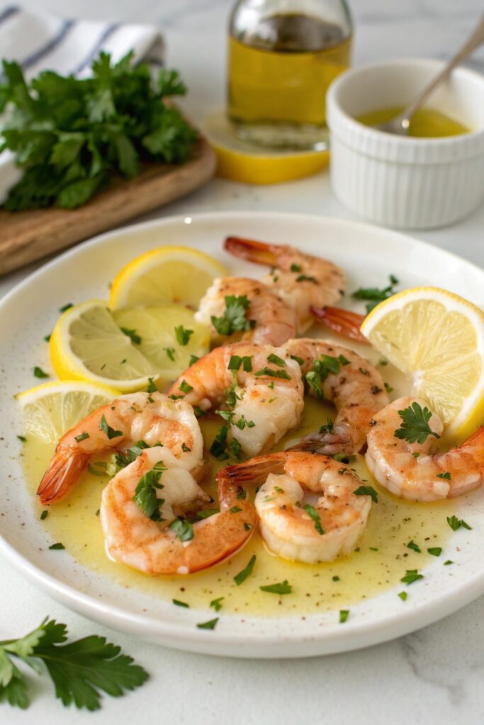 shrimp baked with herbs