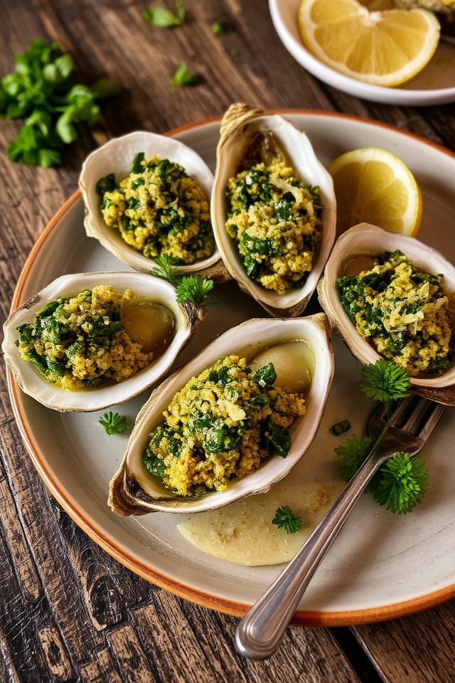baked oysters with herbs