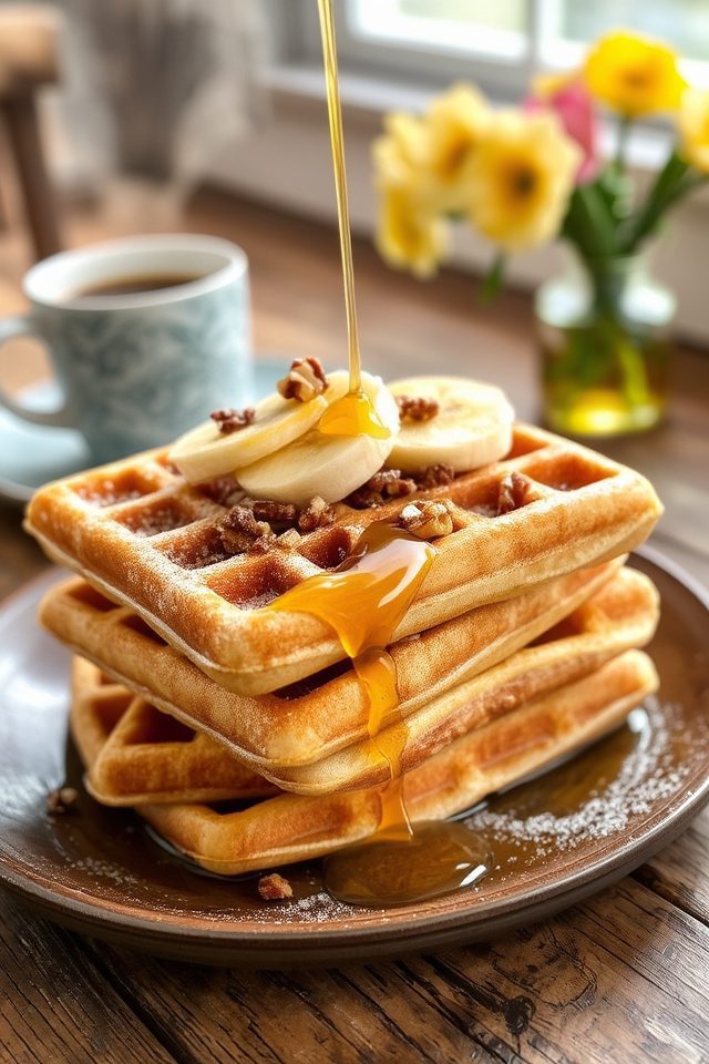 banana pecan waffle delight