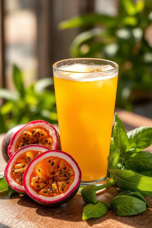 basil infused passion fruit cocktail