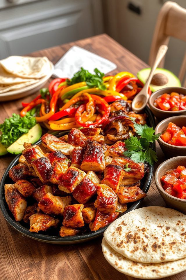 bbq chicken fajitas delightfully vibrant