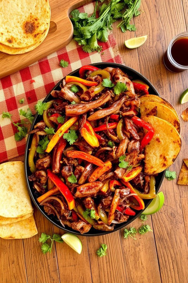 bbq pork fajitas delight