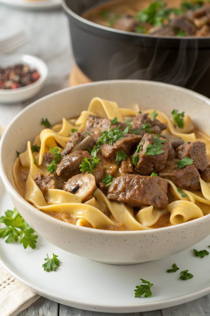 quick beef mushroom dish