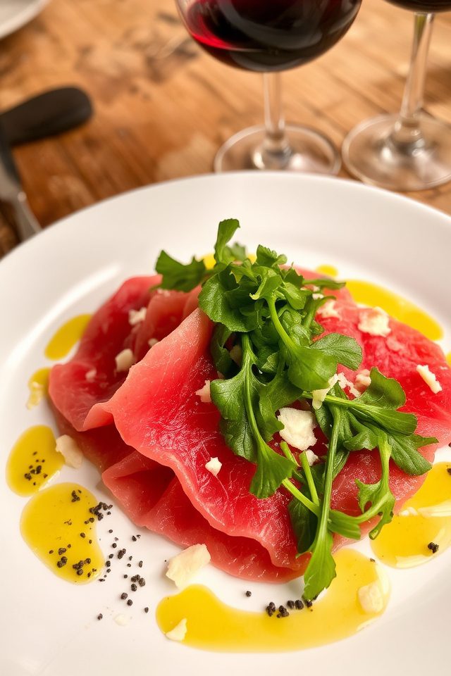 beef carpaccio with arugula