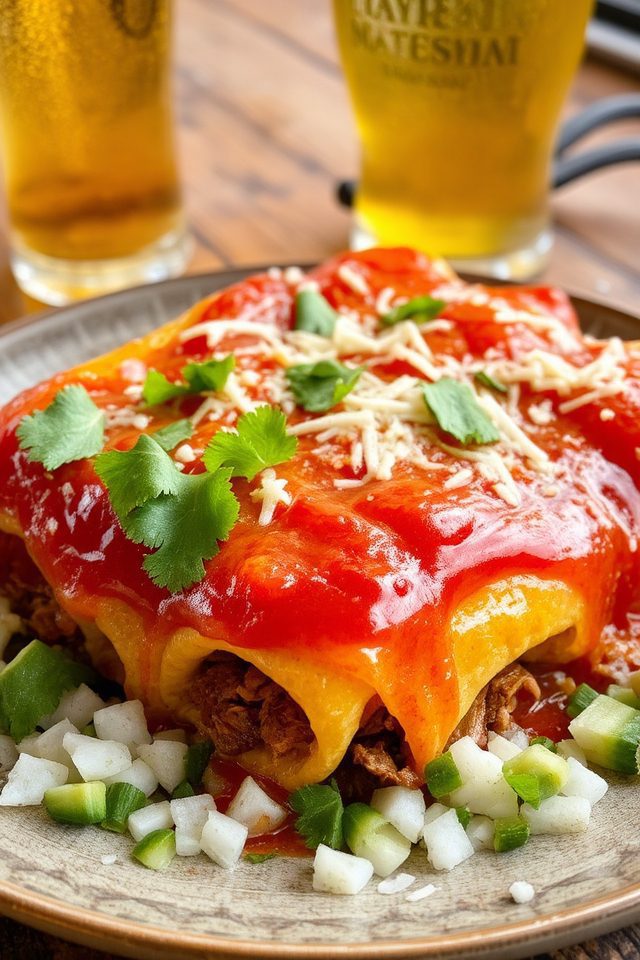 beef enchiladas with red sauce
