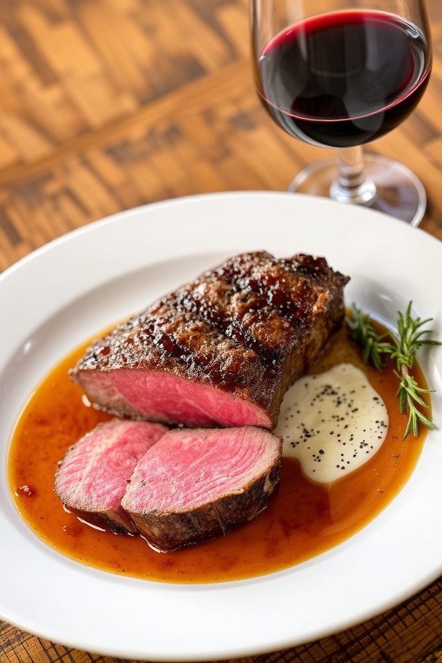 beef tenderloin with blue cheese