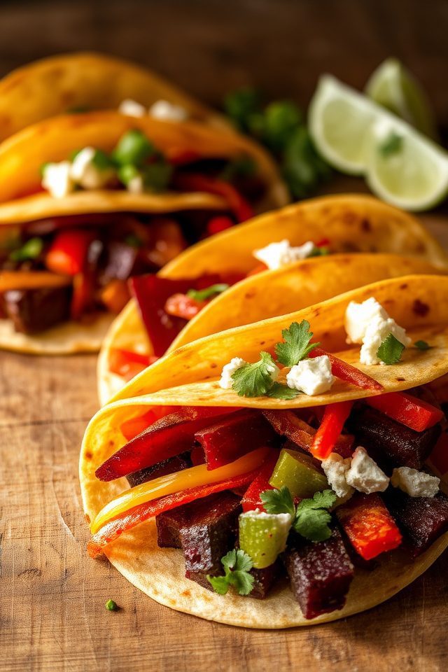 beet and goat cheese fajitas