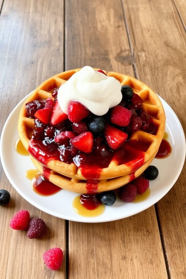 berry compote waffle delight