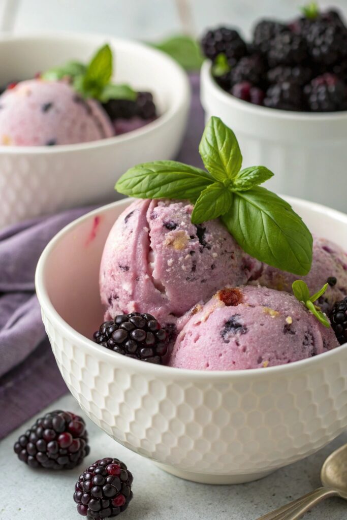blackberry basil ice cream