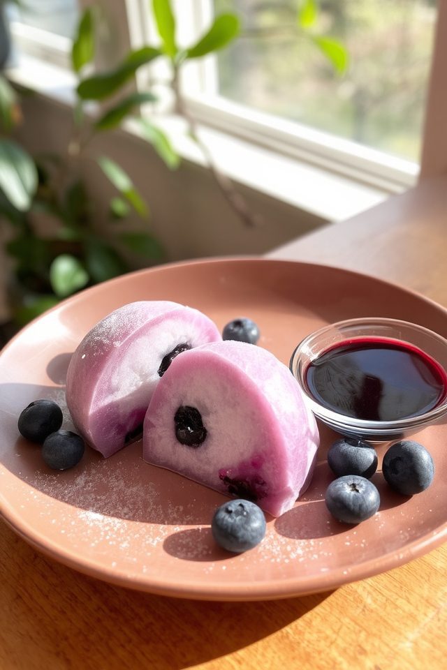 blueberry filled mochi delights